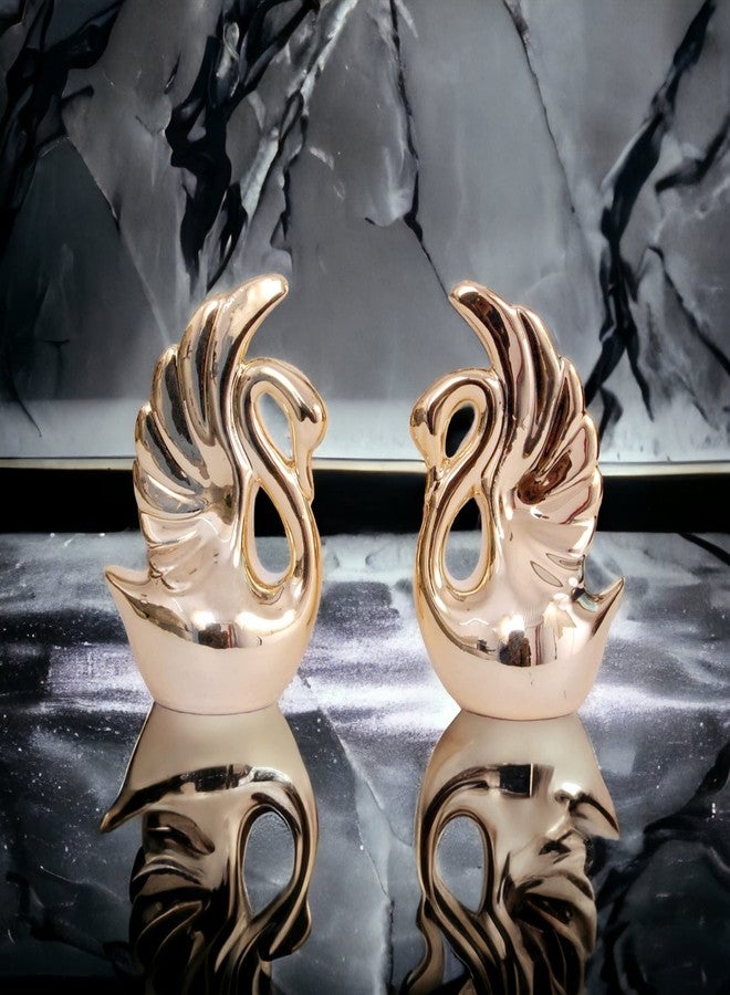 Chocozone Love Couple Swan Ceramic Showpiece for Home Decoration Piece for Room Gifts for Girlfriend Boyfriend - Image 2